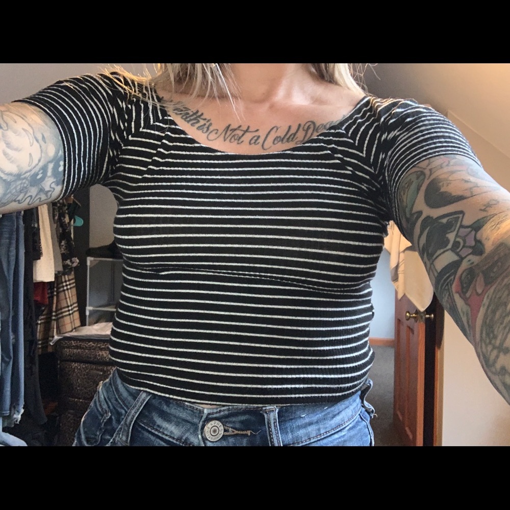 Striped Silence + Noise crop top